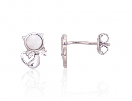 Silver stud earrings. Photo Nr. 1
