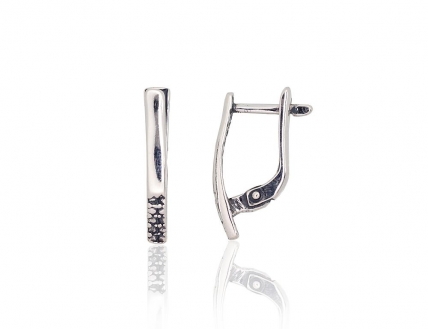 Silver earrings with english lock. Photo Nr. 1