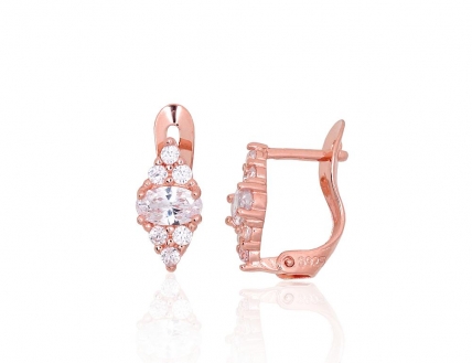 Silver earrings with english lock. Photo Nr. 1