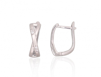 Silver earrings with english lock. Photo Nr. 1