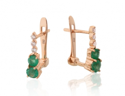 Gold earrings with english lock. Photo Nr. 2