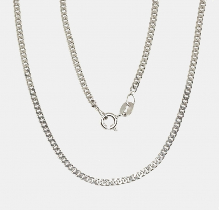 Silver chain Curb 2 mm, diamond cut. Photo Nr. 1