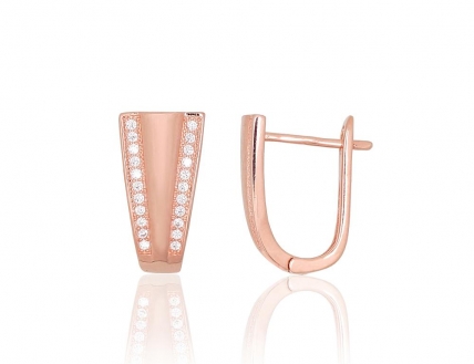 Silver earrings with english lock. Photo Nr. 1