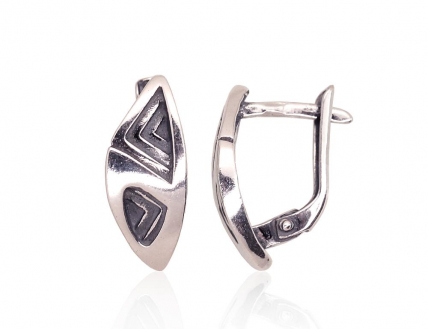 Silver earrings with english lock. Photo Nr. 1