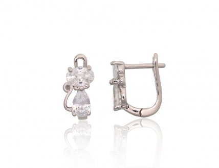Silver earrings with english lock. Photo Nr. 1