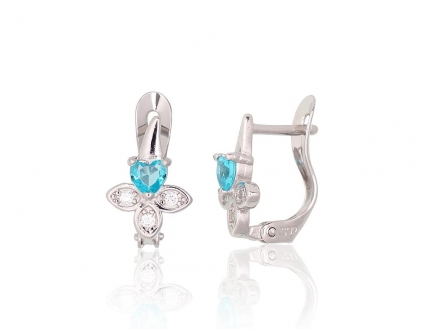 Silver earrings with english lock. Photo Nr. 1