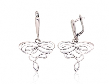 Silver earrings with english lock. Photo Nr. 1