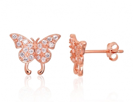 Silver stud earrings. Photo Nr. 1