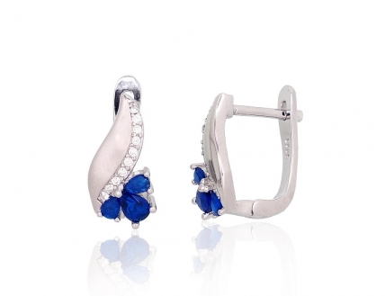 Silver earrings with english lock. Photo Nr. 1