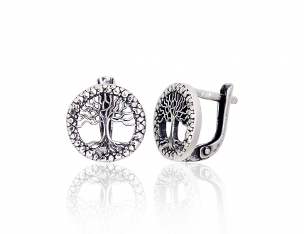 Silver earrings with english lock. Photo Nr. 1