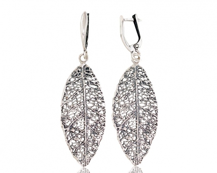 Silver earrings with english lock. Photo Nr. 1