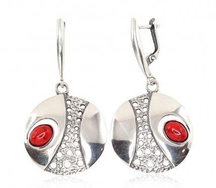 Silver earrings with english lock. Photo Nr. 1