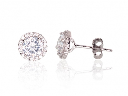 Silver stud earrings. Photo Nr. 1