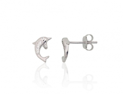 Silver stud earrings. Photo Nr. 1