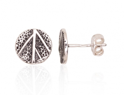 Silver stud earrings. Photo Nr. 1