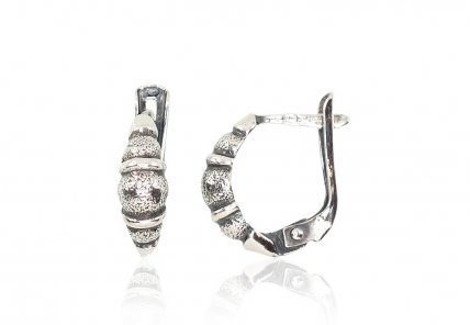 Silver earrings with english lock. Photo Nr. 1