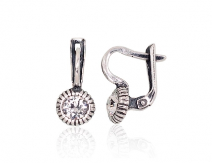 Silver earrings with english lock. Photo Nr. 1