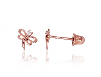 Gold screw studs earrings. Photo Nr. 1