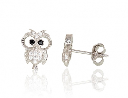 Silver stud earrings. Photo Nr. 1