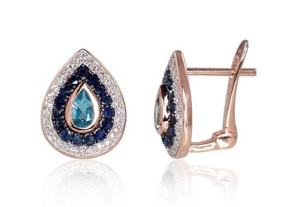 Gold earrings with english lock. Photo Nr. 1