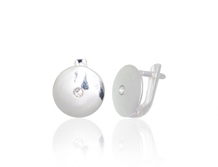 Silver earrings with english lock. Photo Nr. 1