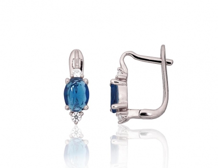 Silver earrings with english lock. Photo Nr. 1