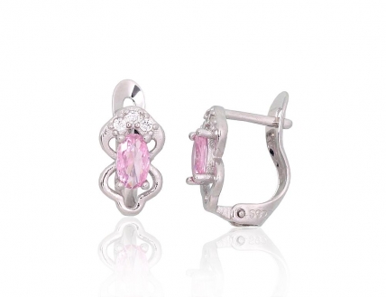 Silver earrings with english lock. Photo Nr. 1