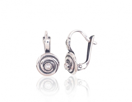 Silver earrings with english lock. Photo Nr. 1