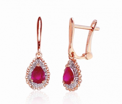 Gold earrings with english lock. Photo Nr. 1