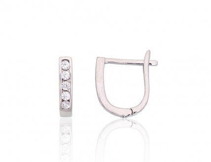 Silver earrings with english lock. Photo Nr. 1