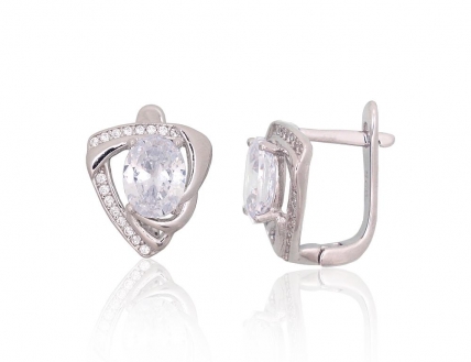 Silver earrings with english lock. Photo Nr. 1