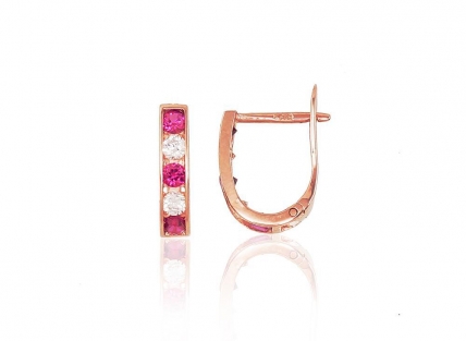 Gold earrings with english lock. Photo Nr. 1