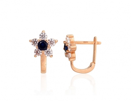 Gold earrings with english lock. Photo Nr. 1