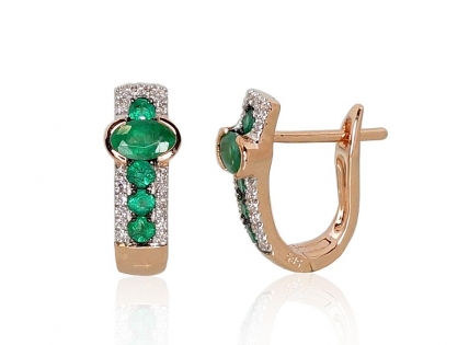 Gold earrings with english lock. Photo Nr. 1