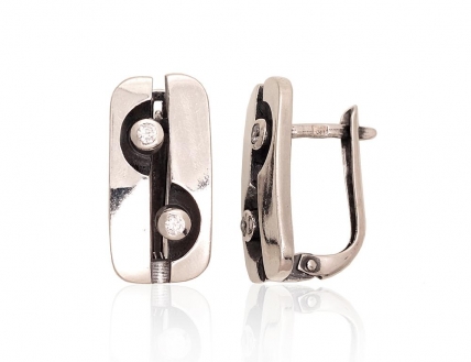 Silver earrings with english lock. Photo Nr. 1