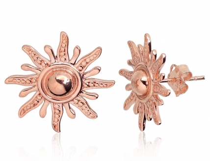 Gold classic studs earrings. Photo Nr. 1