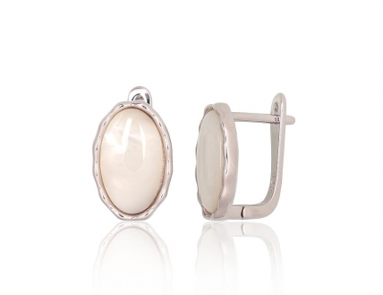 Silver earrings with english lock. Photo Nr. 1