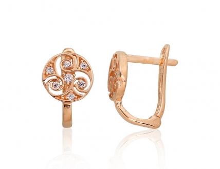 Gold earrings with english lock. Photo Nr. 1