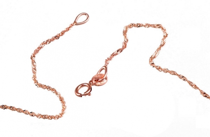 Gold chain Singapore 1 mm, diamond cut. Photo Nr. 2