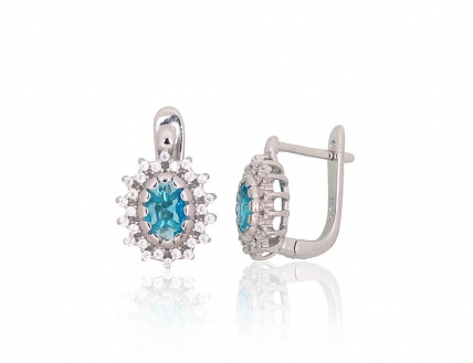 Silver earrings with english lock. Photo Nr. 1