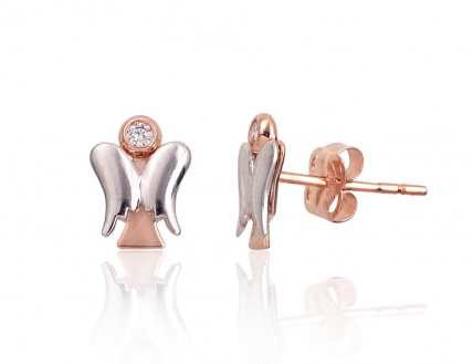 Gold classic studs earrings. Photo Nr. 1