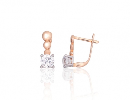 Gold earrings with english lock. Photo Nr. 1