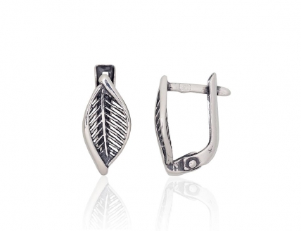 Silver earrings with english lock. Photo Nr. 1