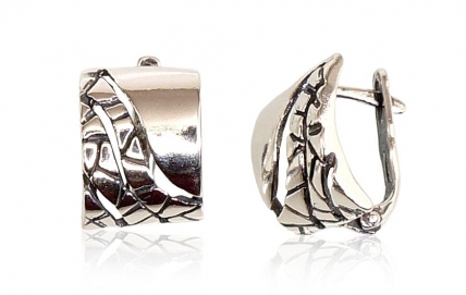 Silver earrings with english lock. Photo Nr. 1
