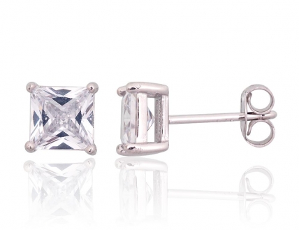 Silver stud earrings. Photo Nr. 1