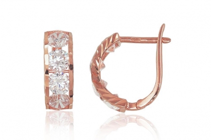 Gold earrings with english lock. Photo Nr. 1
