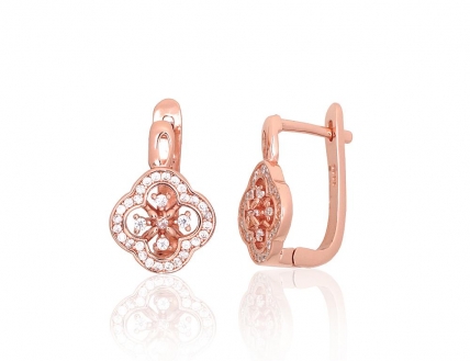 Silver earrings with english lock. Photo Nr. 1