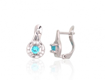 Silver earrings with english lock. Photo Nr. 1