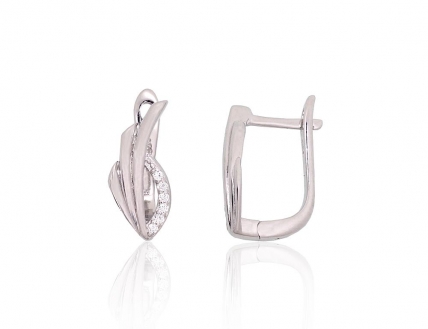 Silver earrings with english lock. Photo Nr. 1