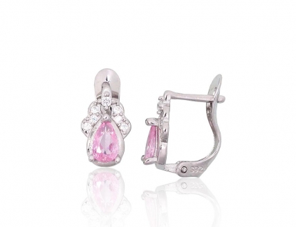 Silver earrings with english lock. Photo Nr. 1